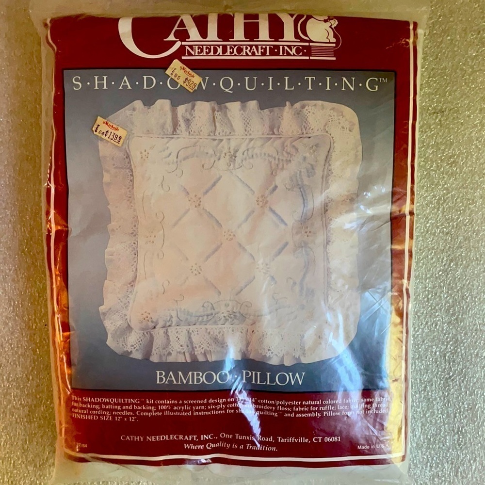 Cathy Needlecraft Shadow Quilting Pillow kit Bamboo Pillow   Craft New